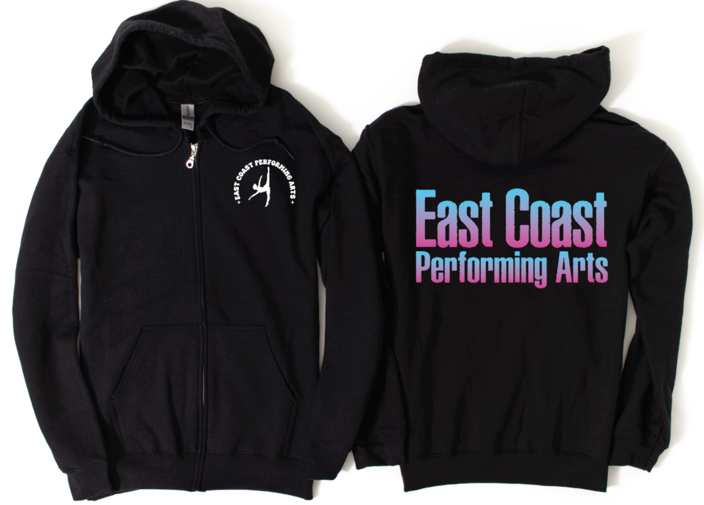 East Coast BLACK ZIP UP HOODIE